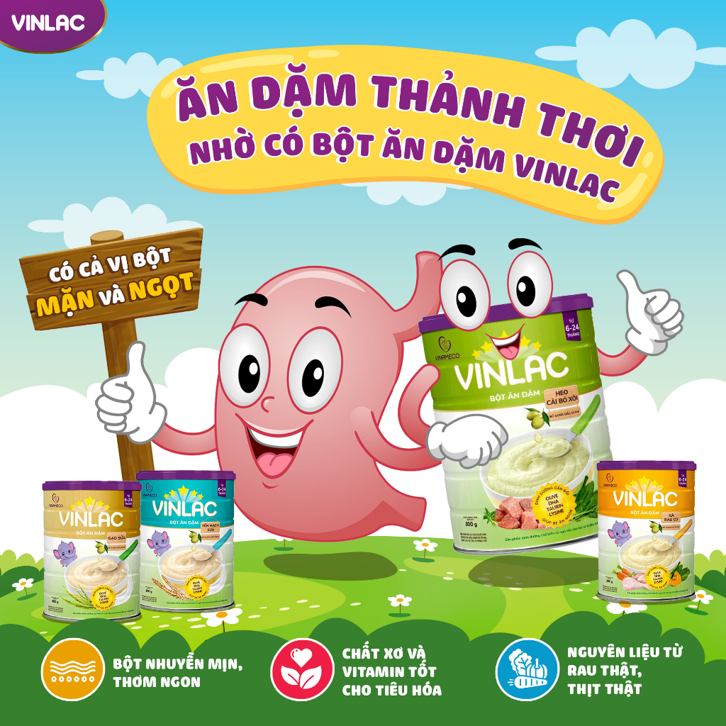 Bột ăn dặm Vinlac vị Gạo Sữa