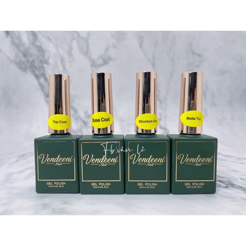Sơn gel top base top lì cứng móng vendeeni 15ml