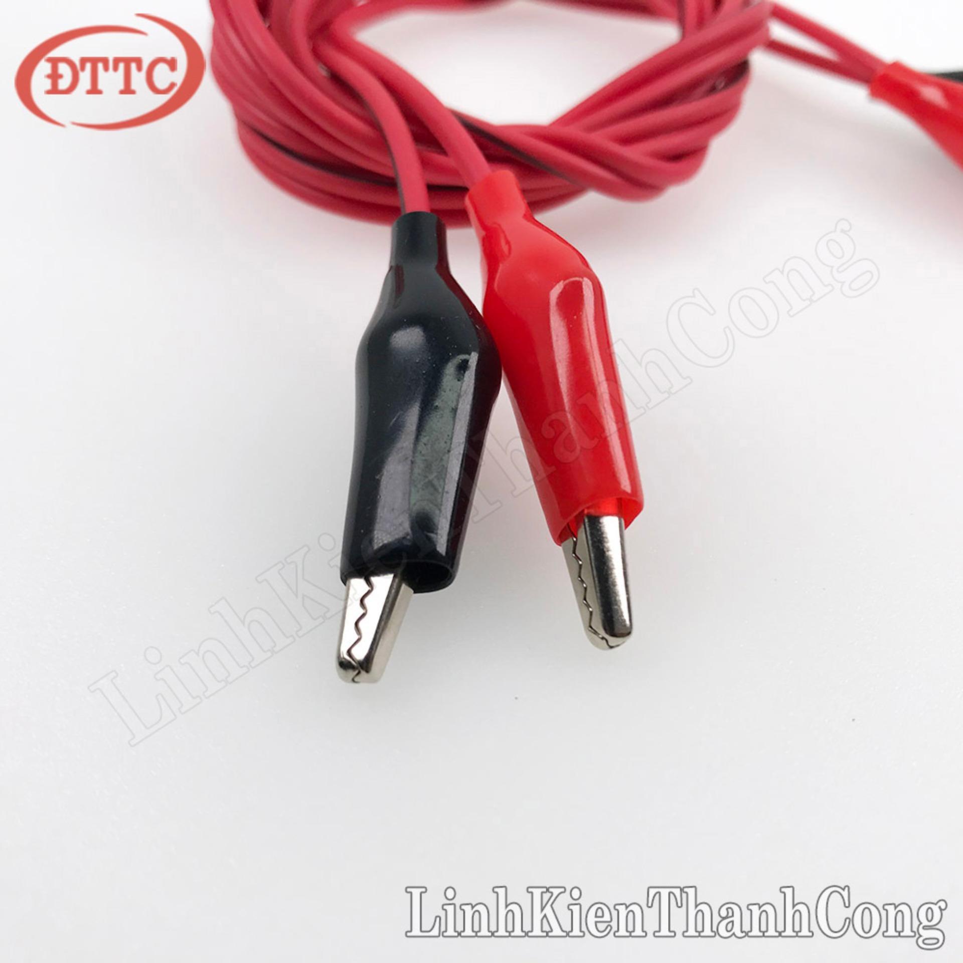 Dây cáp đỏ đen 2 đầu kẹp cá sấu - dài 1 mét