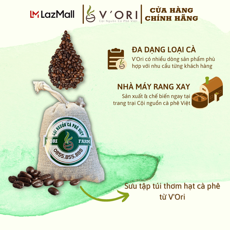 TÚI THƠM HẠT CÀ PHÊ 50GR
