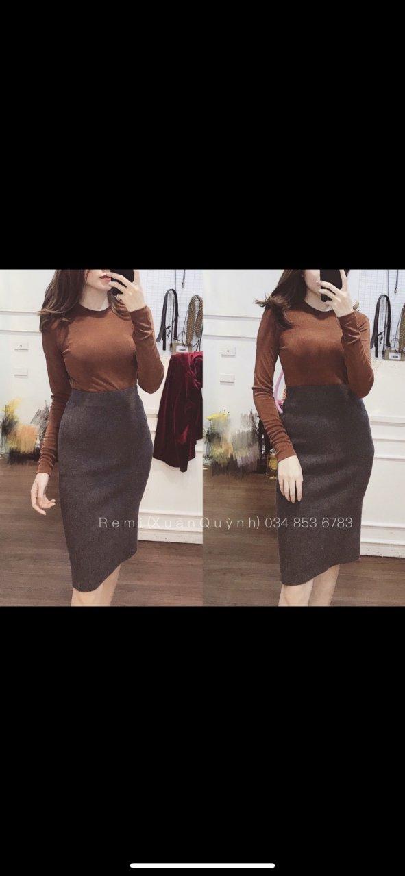 Chân váy len đẹp , chất mịn , dáng dài