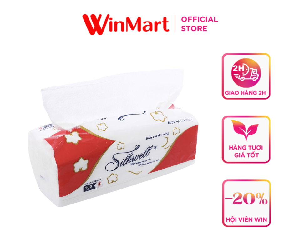 [Siêu thị WinMart] - Giấy bếp Silkwell đa năng gói 100 tờ