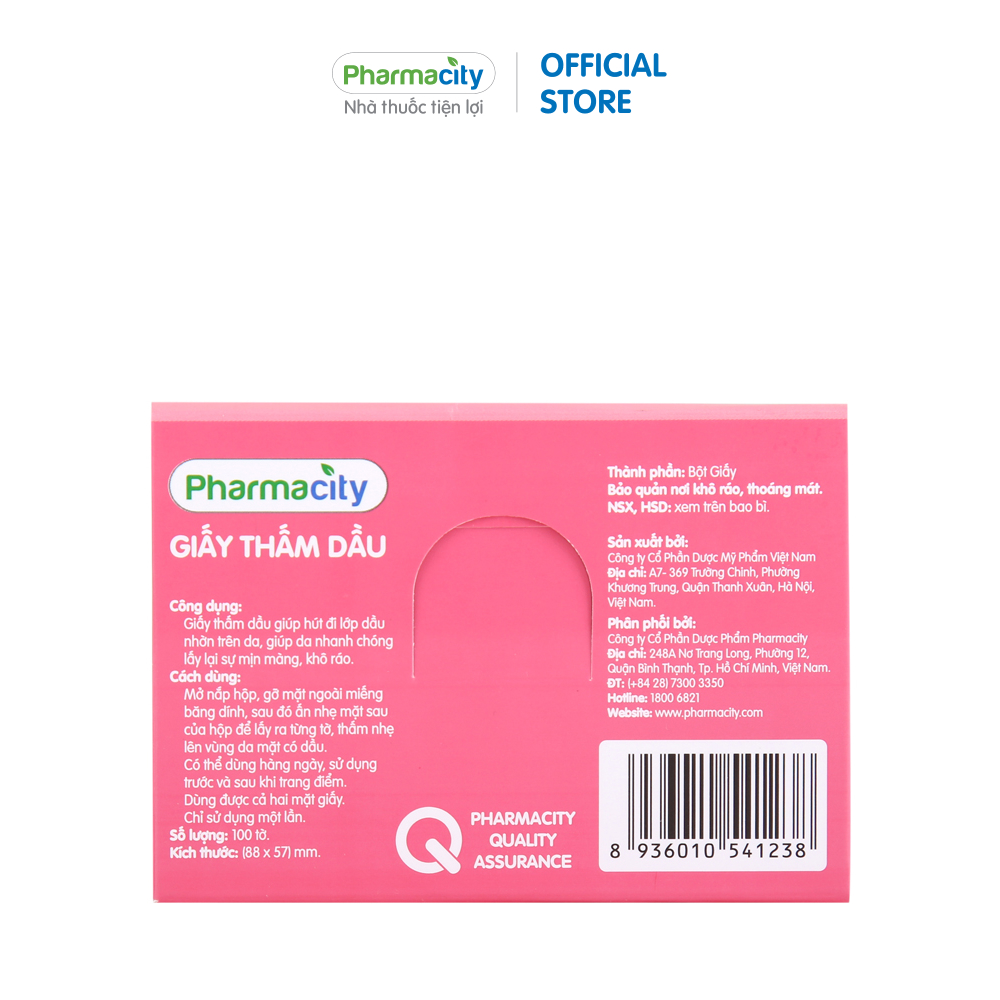 Giấy thấm dầu Pharmacity (100 tờ/gói)