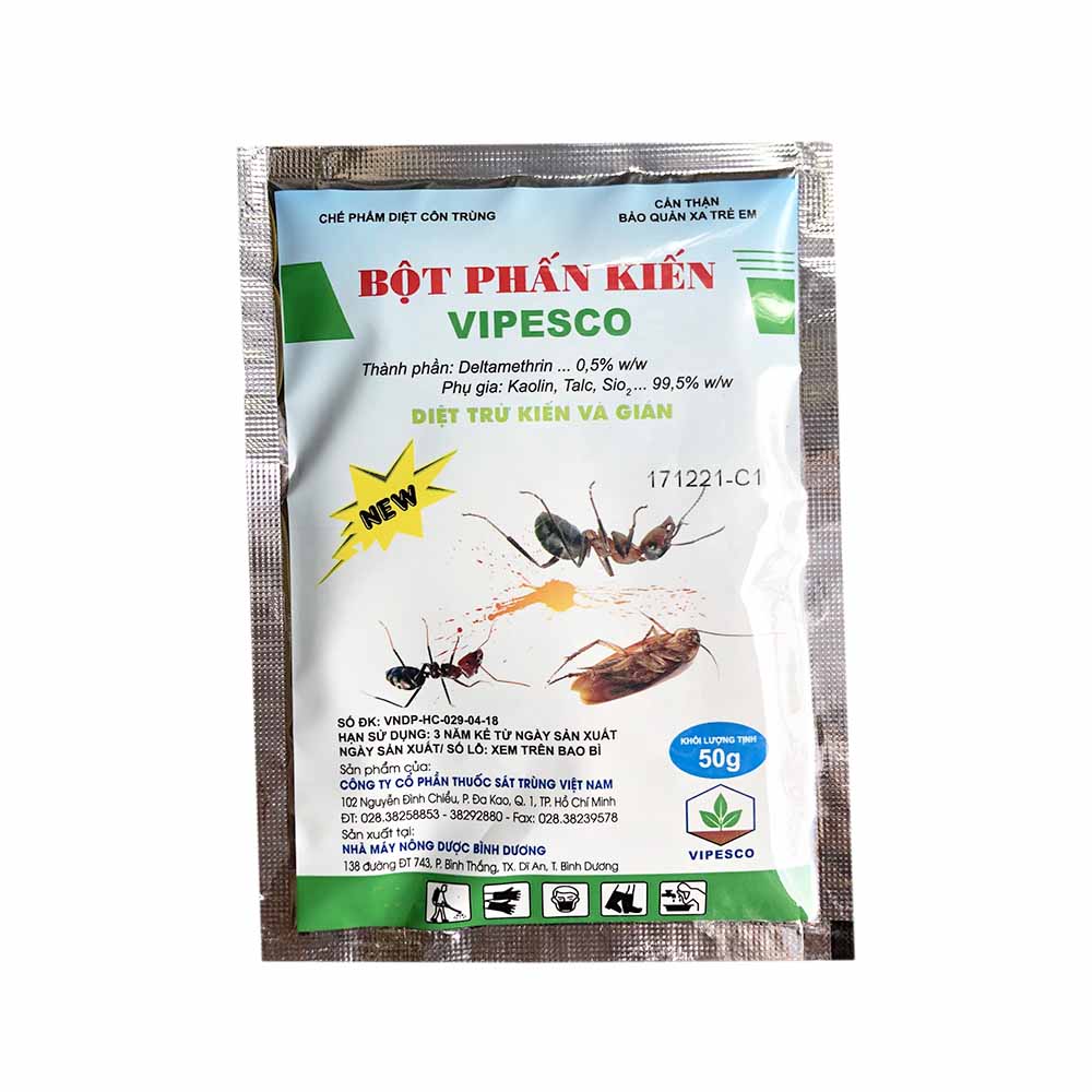 Bột phấn kiến Vipesco 50gr - Trừ kiến, gián, côn trùng