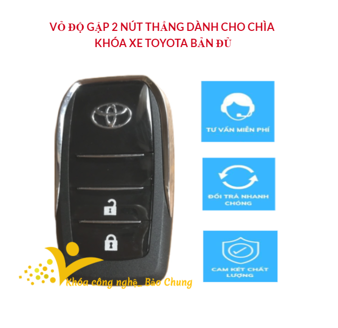 Vỏ chìa khóa xe yaris, vios loại 2 nút liền
