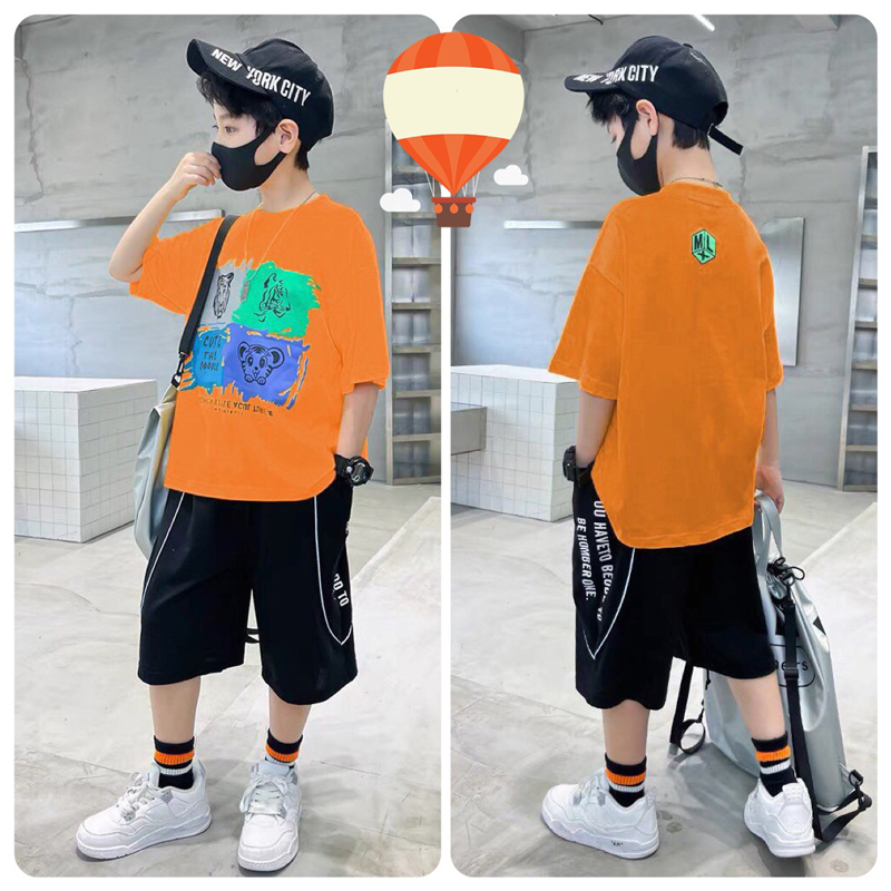 Đồ bộ bé trai bộ thun hip hop hình cọp dễ thương cho bé từ 10 đến 60kg