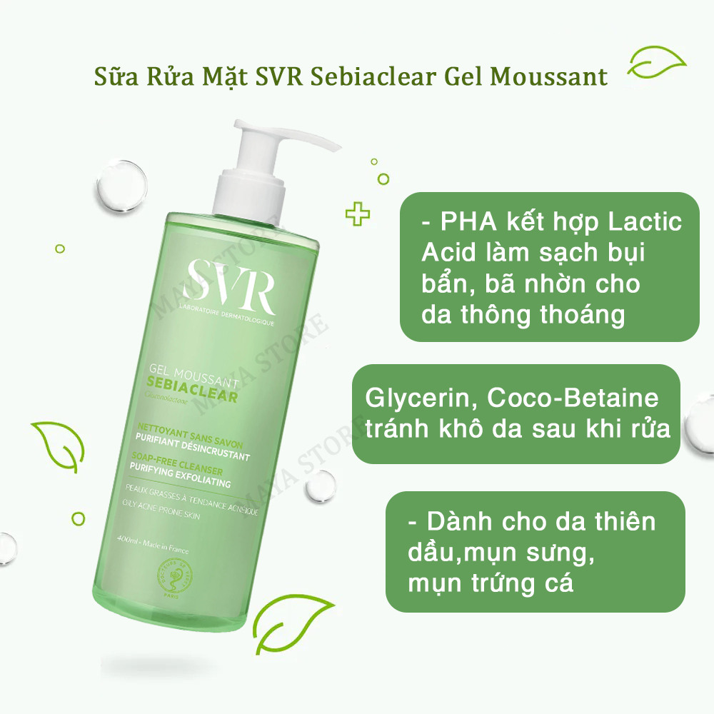 Sữa rửa mặt SVR Sebiaclear Gel Moussant 200ml - 400ml