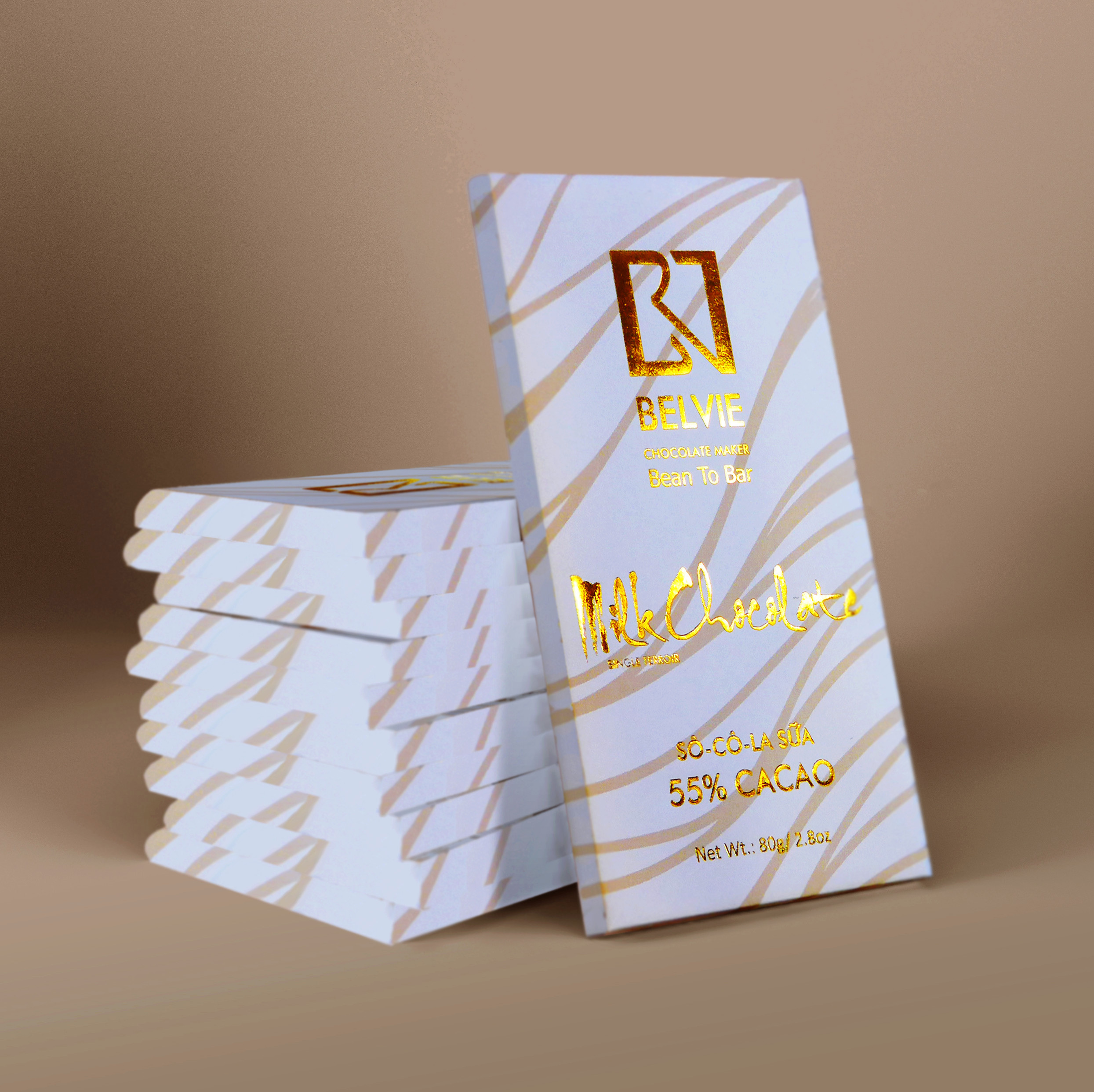 Belvie Milk Chocolate 55% cacao, 80gr