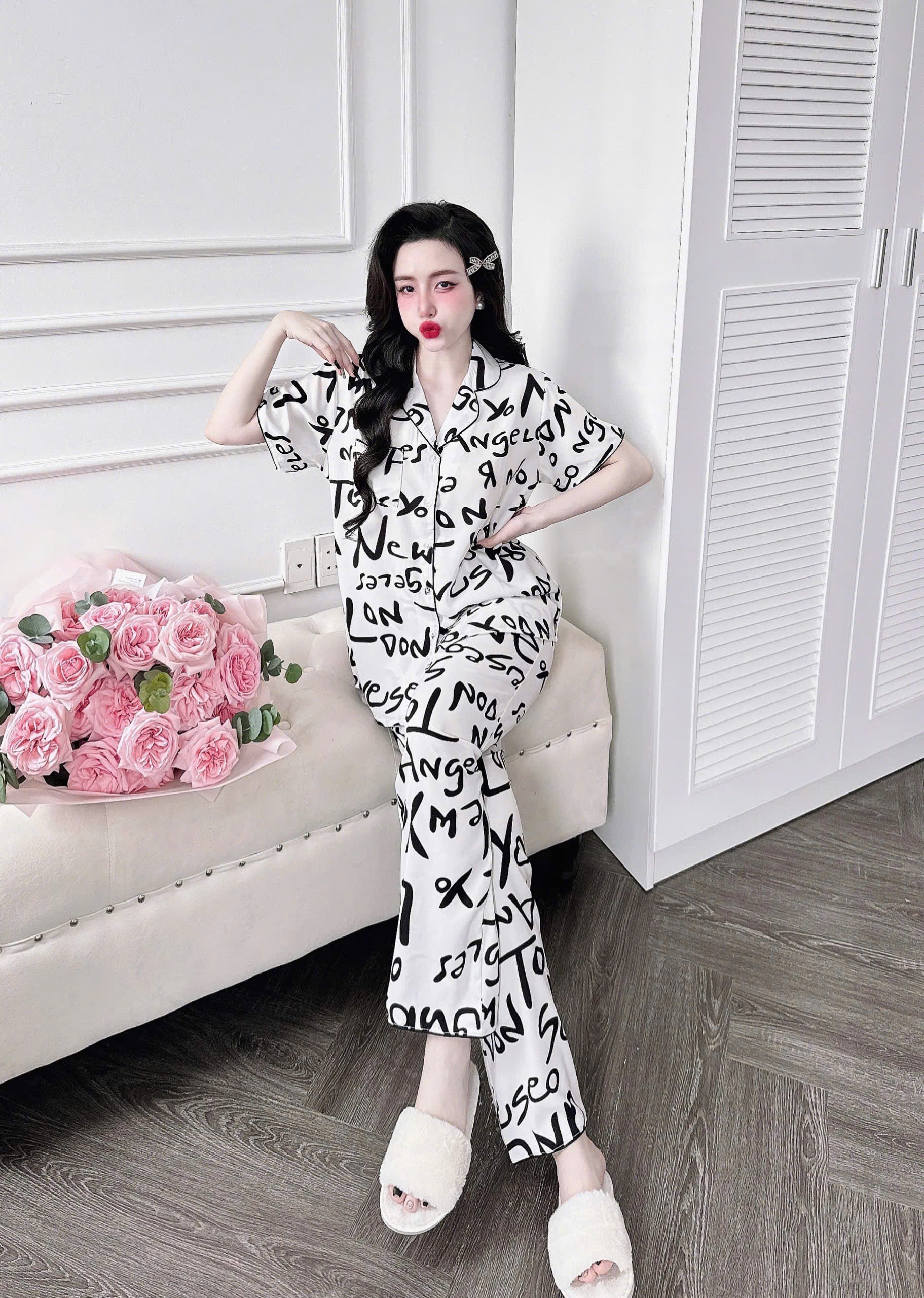 Đồ bộ bigsize 50-100kg đồ mặc nhà mắt dành cho nữ chất lụa Mango mềm mịn cao cấp