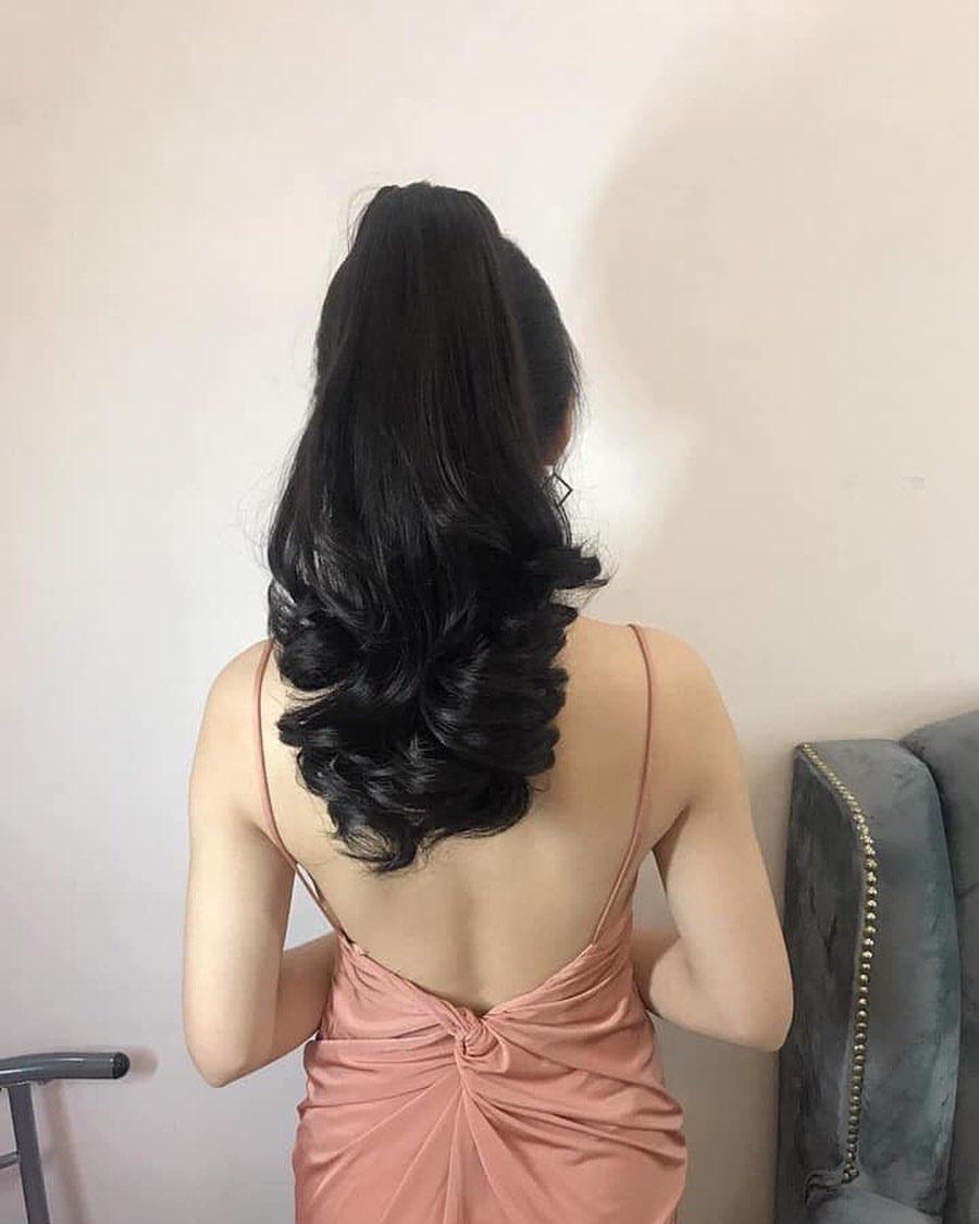 TÓC GIẢ KẸP NGOẠM XOĂN LỬNG DÀI 35 CM