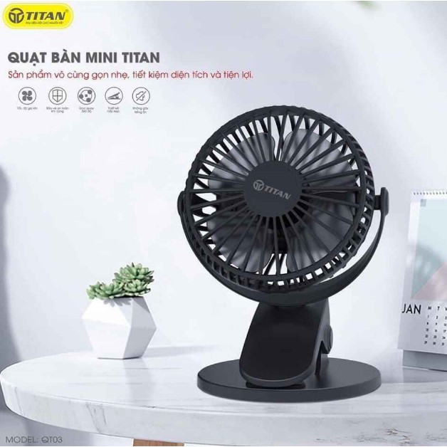 Quạt kẹp bàn Titan QT03