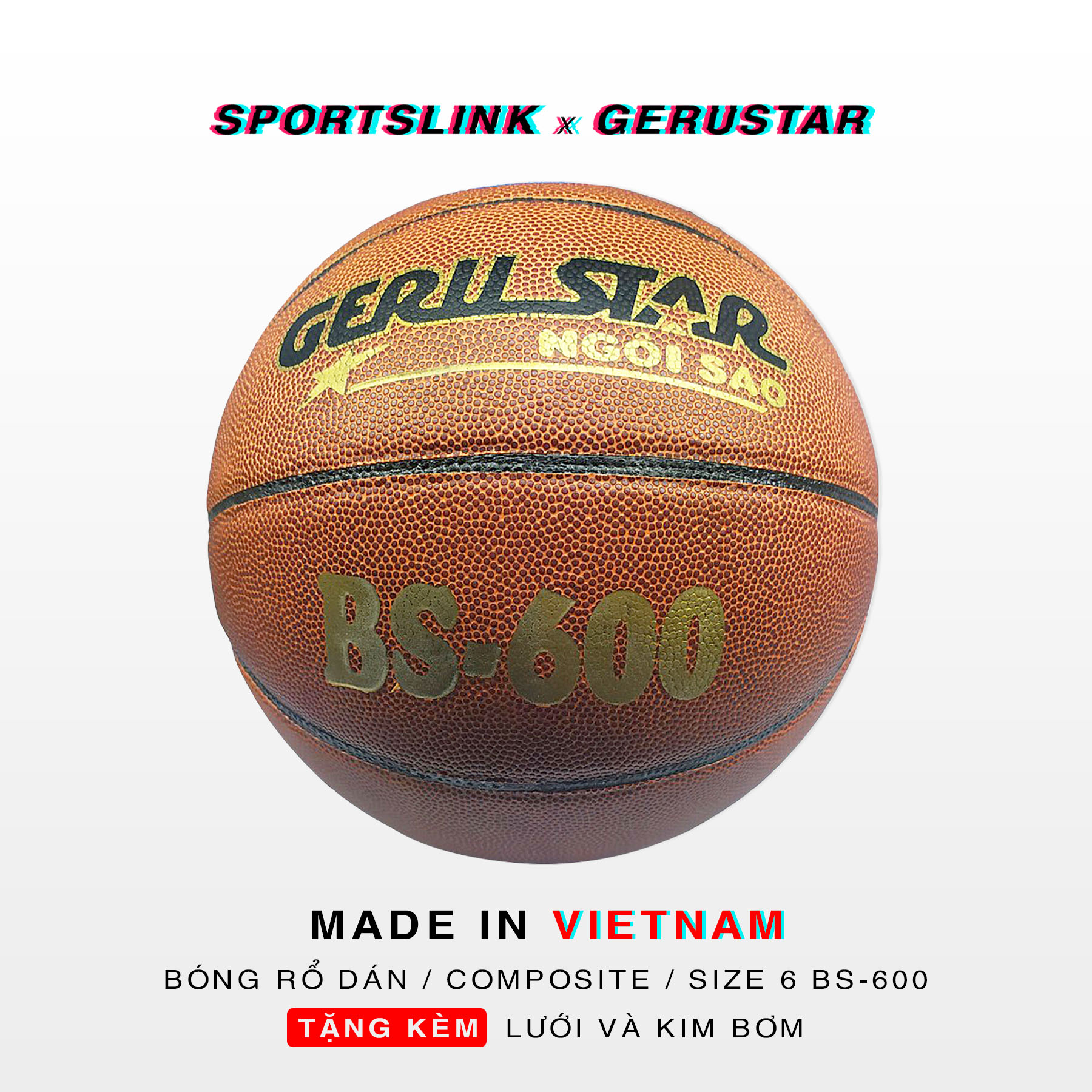 Bóng rổ PU Gerustar Size 6 BS-600 - Dán