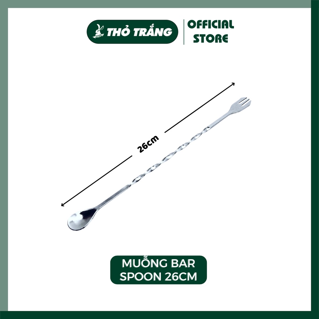 Muỗng/Thìa pha chế bar spoon 26cm hoặc 32cm (thìa bar muỗng khuấy thìa khuấy)