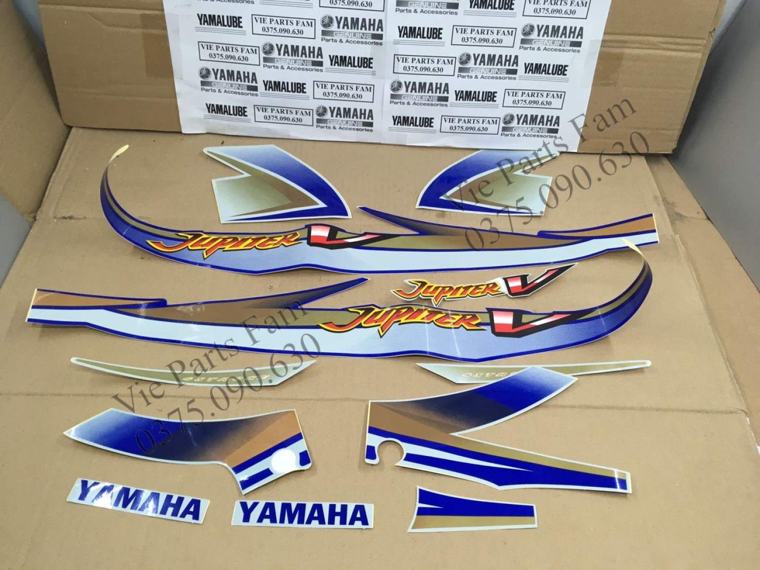 Bộ tem xe máy Jupiter V màu xanh (hàng cao cấp tem 3 lớp)