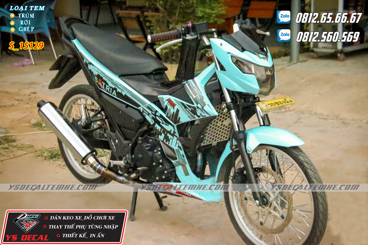 Tem rời Satria xanh đen