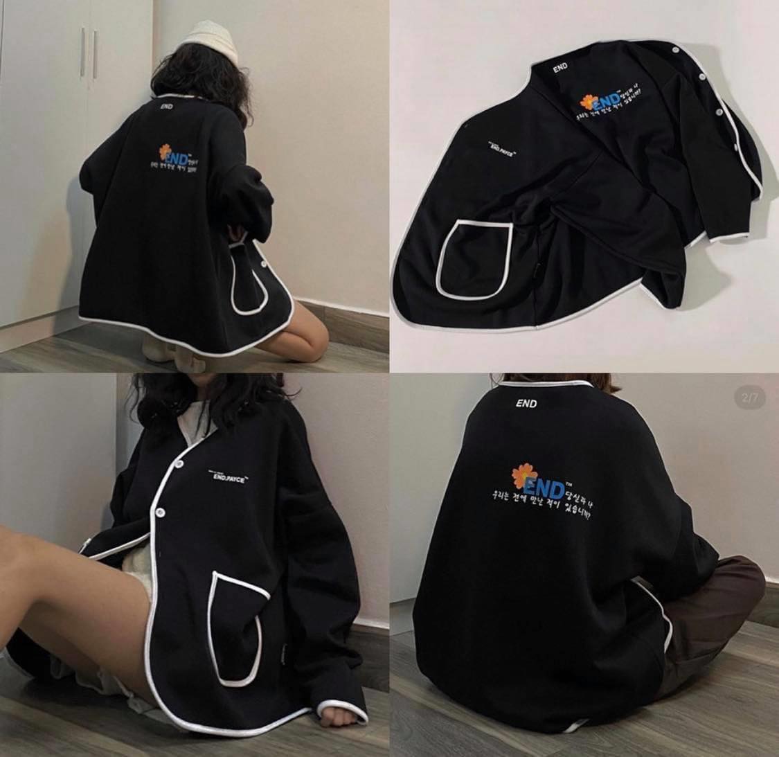 [YoloBoutique] ÁO KHOÁC ULZZANG END.PAYCE (ĐEN, TRẮNG)
