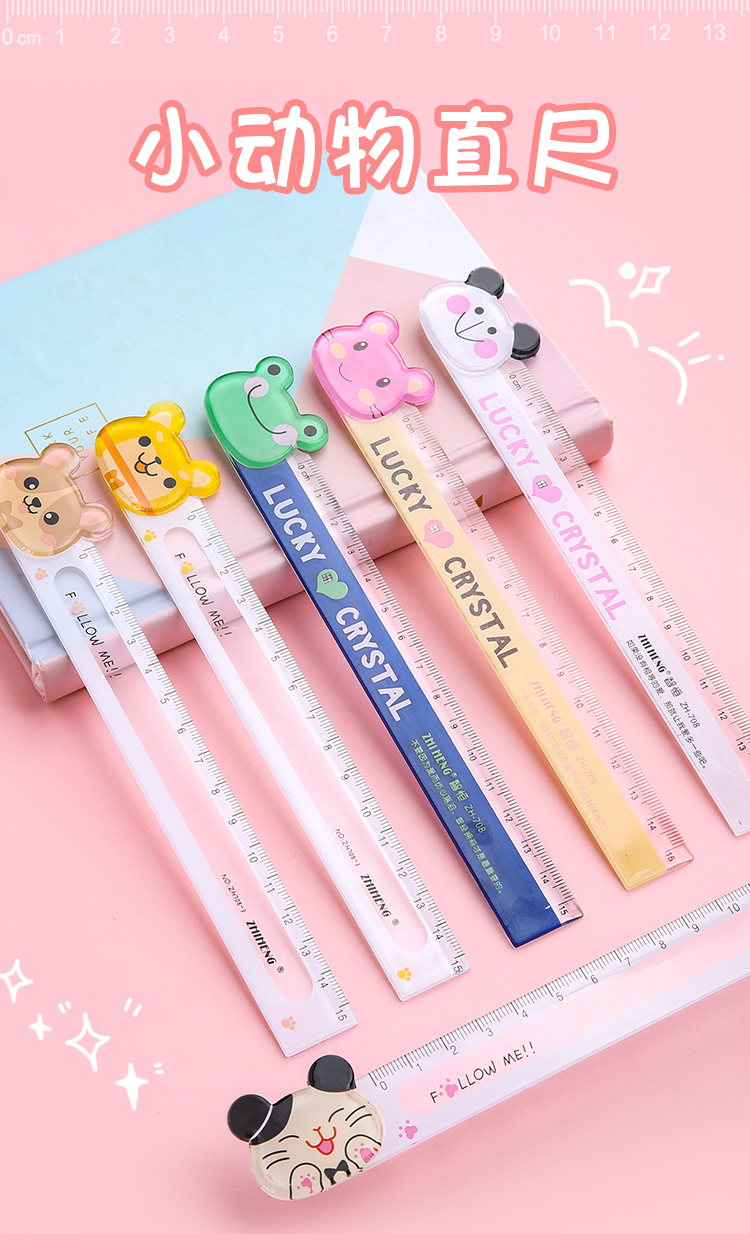 COMBO 3 CÂY THƯỚC KẺ 15CM NHIỀU HÌNH CUTE