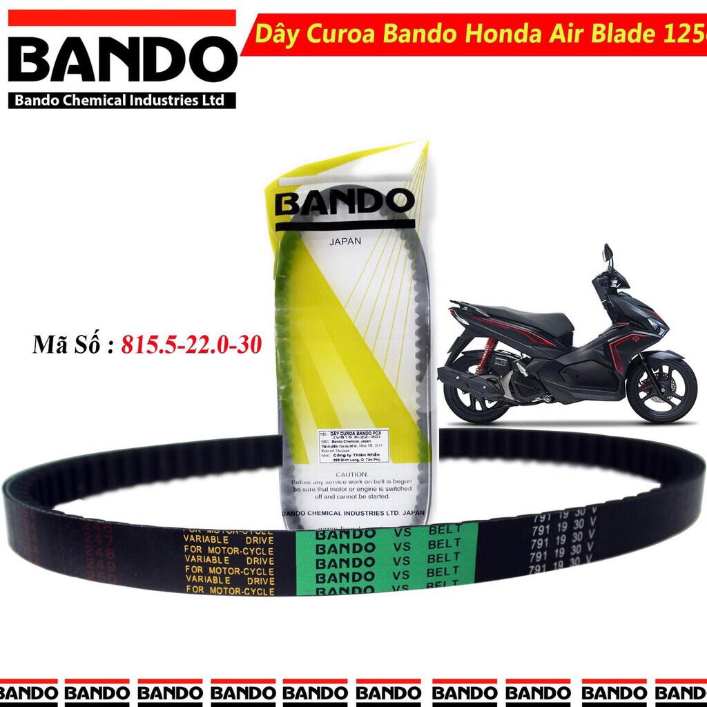 Dây curoa xe Airblade 125/ Pcx/Lead125/Sh Mode/Vario/ Click Thái Bando