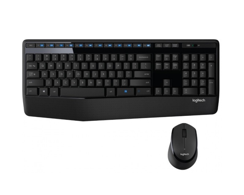 Bàn phím chuột không dây Logitech MK345 kết nối cổng Usb 2.4 GHz, Thiết kế chống đổ tràn, bệ tỳ tay, Full Side - Bảo hành 12 tháng