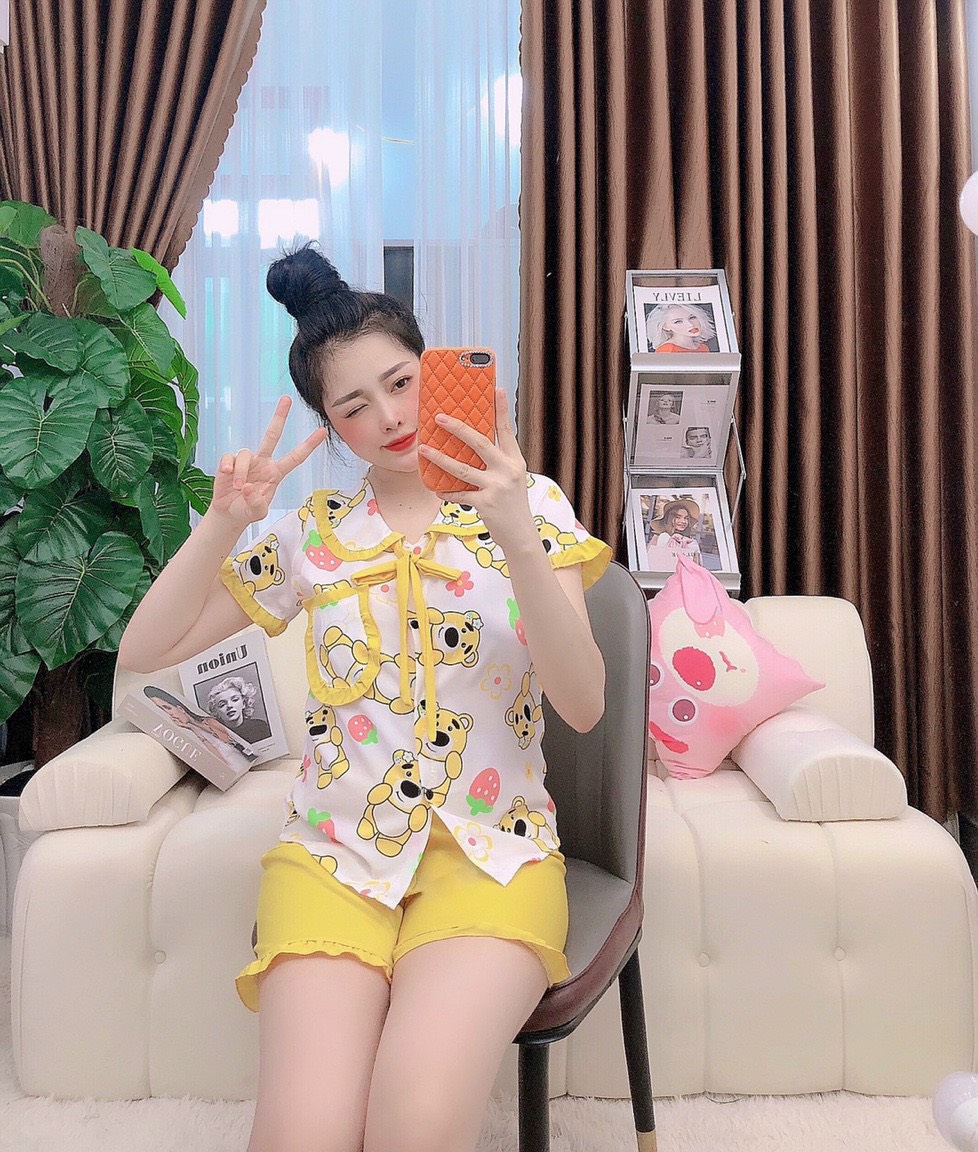 Đồ Bộ ĐÙI NGẮN KATE LỤA Nữ Mặc Nhà TỪ 43kg đến 56kg