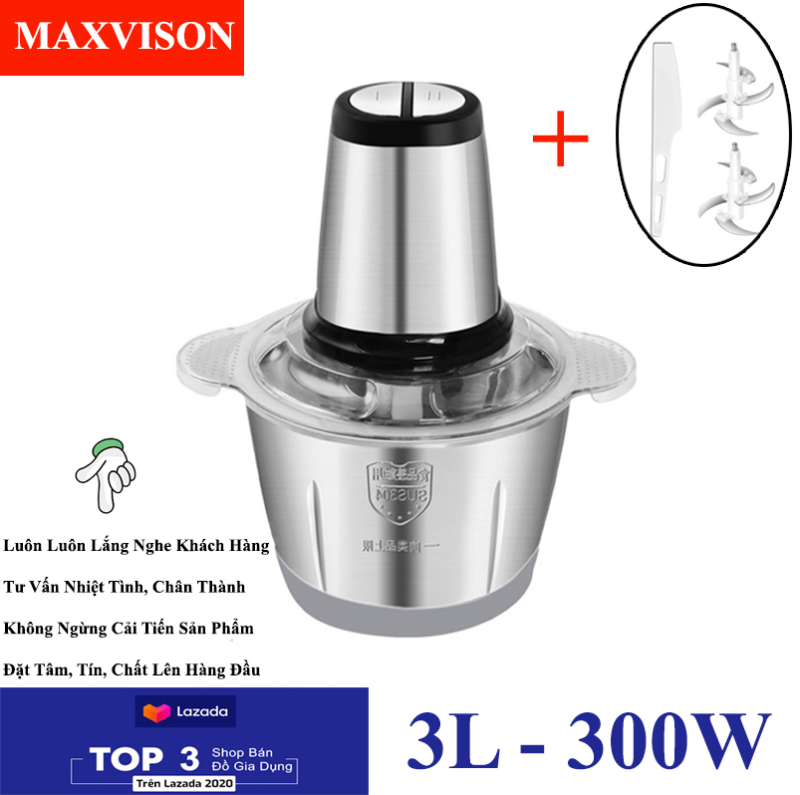 Máy xay thịt kaw k81, máy xay đa năng, máy xay công suất lớn dung tích 3L + TẶNG 2 Bộ Dao 4 Lưỡi - Hàng chính hãng bảo hành uy tín 1 đổi 1