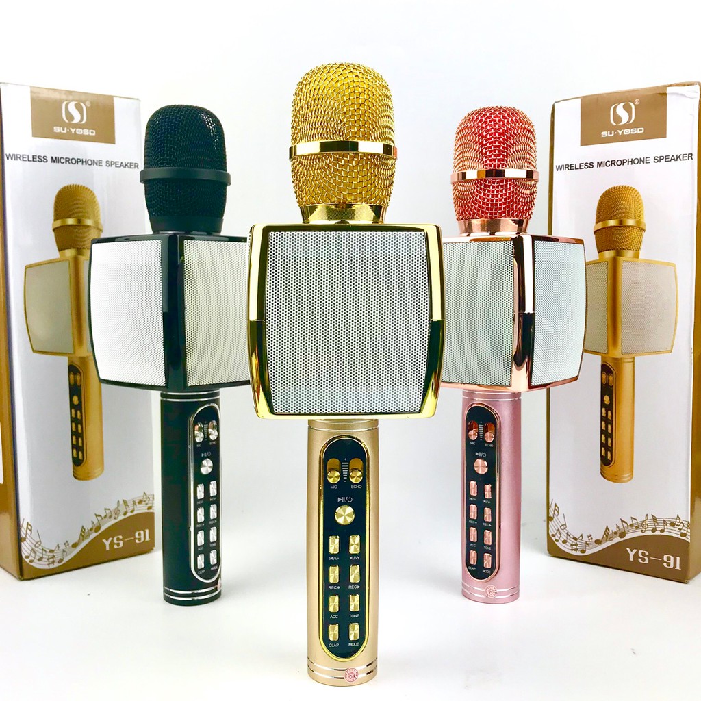 [HCM]Micro Hát Karaoke YS 91 - Mic Hát Karaoke Kiêm Loa Bluetooth Version 2