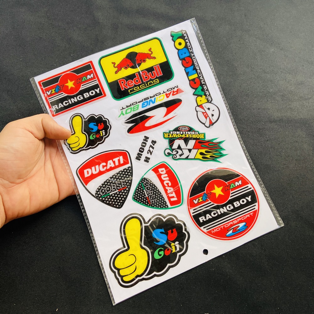 [HCM]TEM TẤM DÁN XE MÁY ĐỔ KEO SIÊU NÉT (TEM RED BULL)