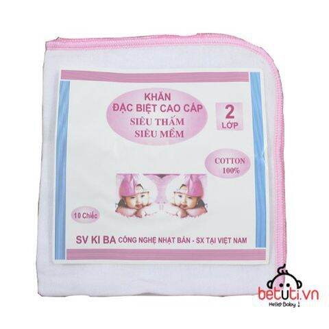 Set 10 Khăn Sữa Cho Bé KiBa 4 lớp