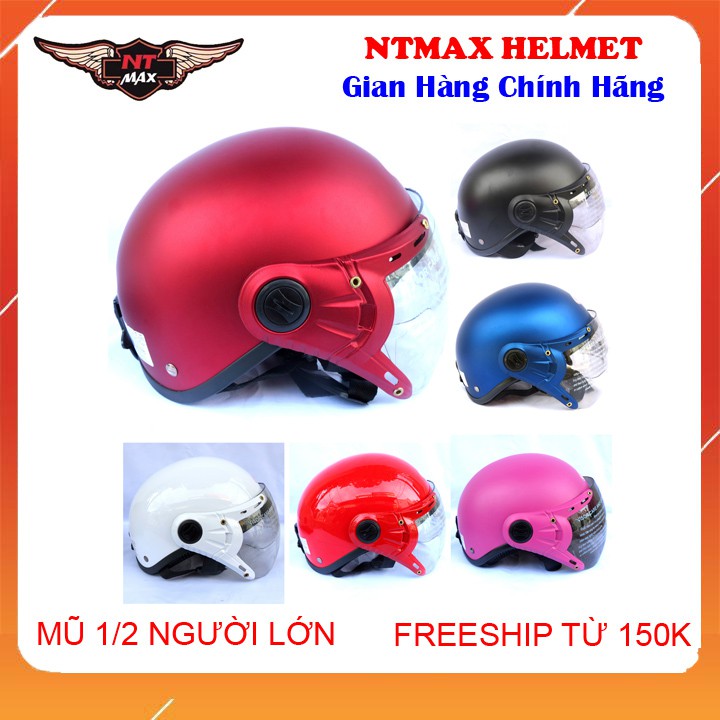 Mũ bảo hiểm Nón DAN nửa đầu kính (nhiều màu)