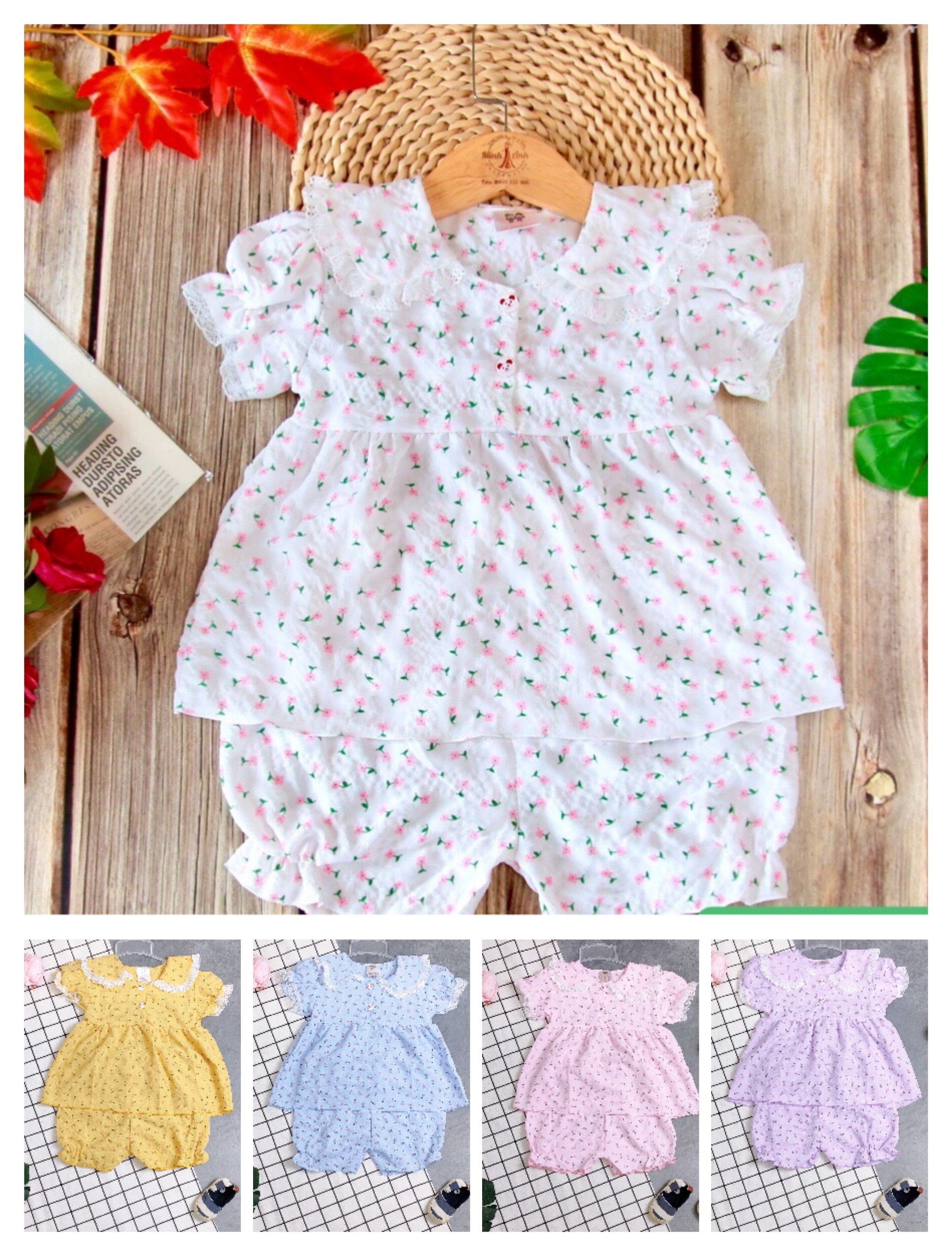 Bộ Tơ Xốp Tay Phồng Bé (14-18kg) (Giao màu ngẫu nhiên)