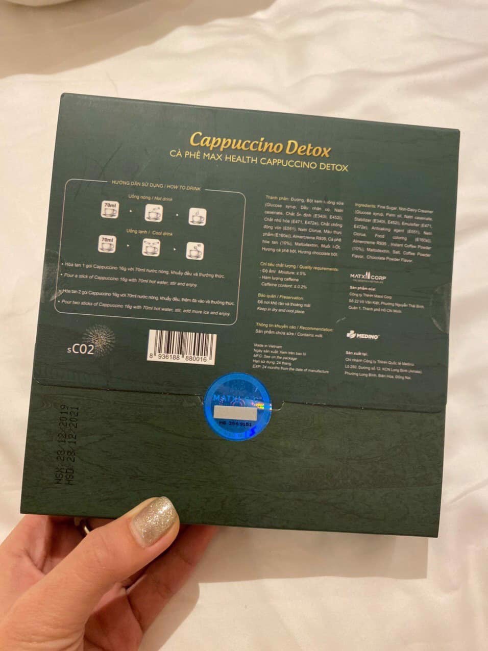 Cafe Giảm béo Cappuccino Detox Maxi SG (14 gói x 16g)