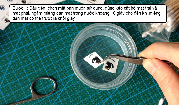 Miếng dán mắt chibi tạo hình đất sét