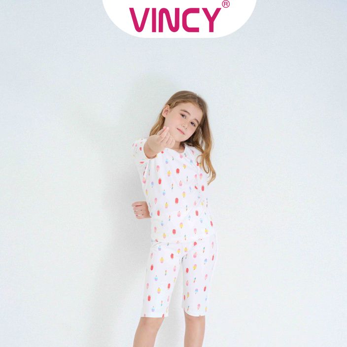 [Mua 3 giảm 20%, mua 2 giảm 15%] Bộ Đồ Thun Lửng Bé Gái Vincy KTL012W32