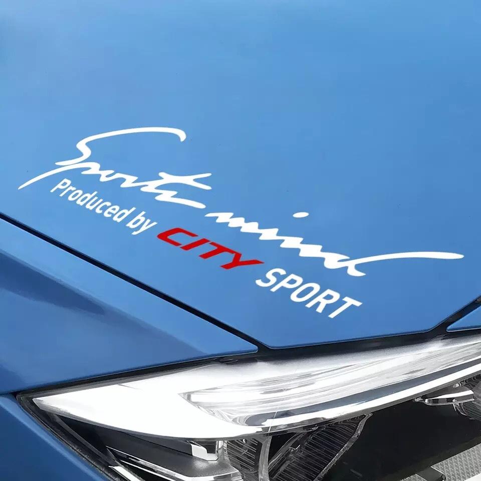 [HCM]Tem sport mind dán xe ô tô City (trăng)