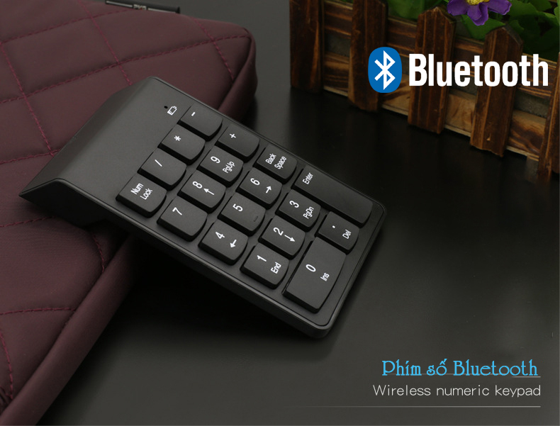 Bàn phím số bluetooth 5.0 dùng cho điện thoại, máy tính bảng, laptop, macbook, iPad