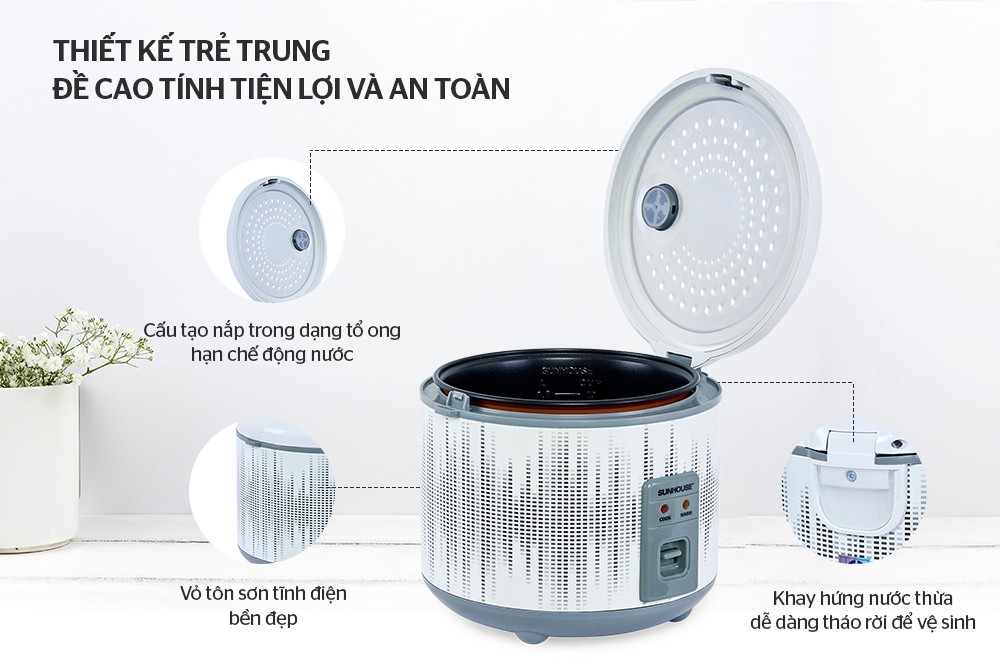 🍚🍚[Sunhouse Chính Hãng] Nồi Cơm Điện Sunhouse SHD8601🍚🍚