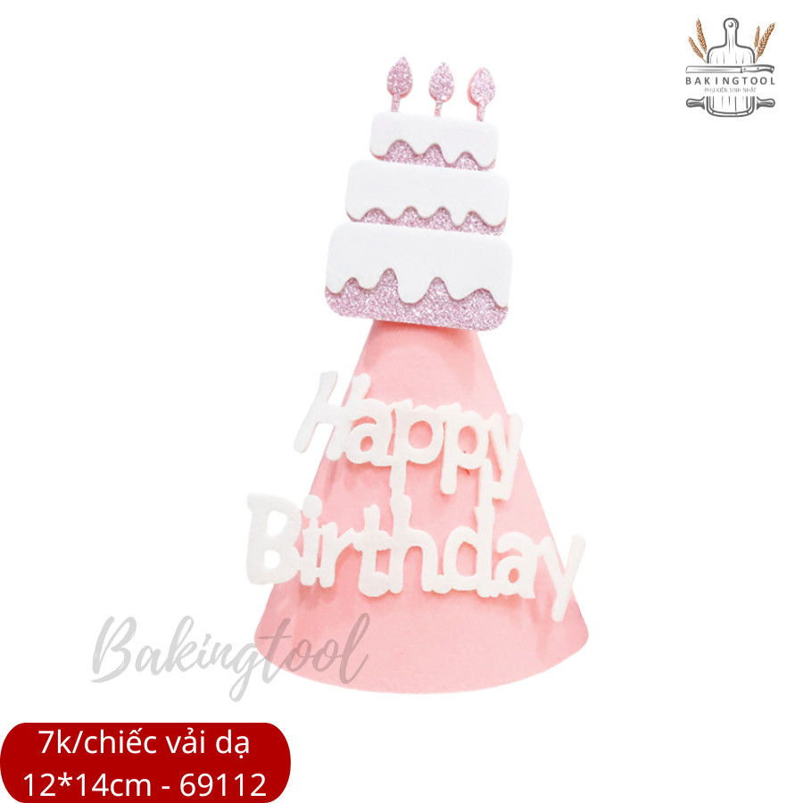 MŨ VẢI SINH NHẬT PHONG CÁCH HÀN QUỐC (12*14cm)