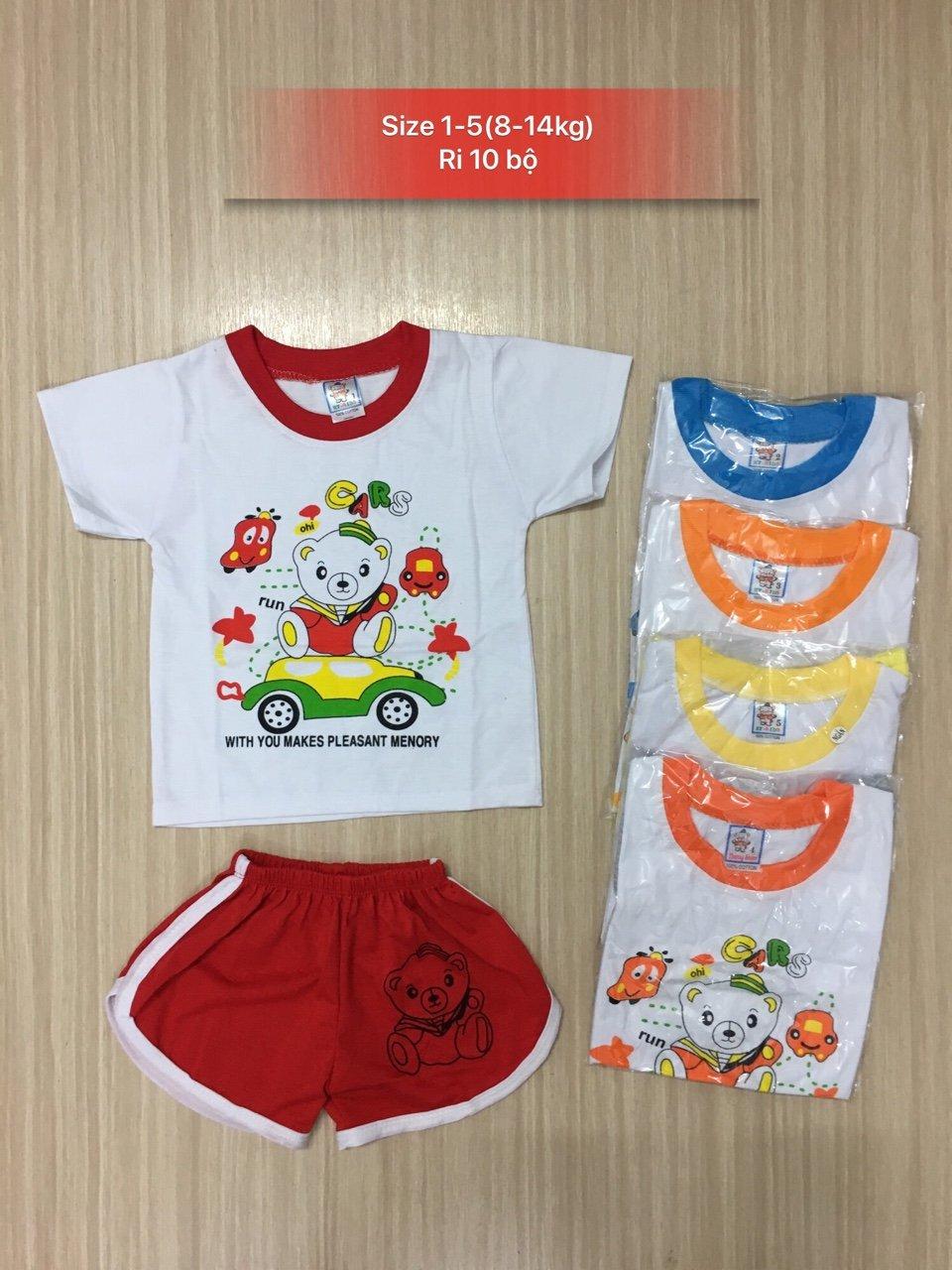 Combo 4 bộ đồ thun  cho bé trai 5-18kg