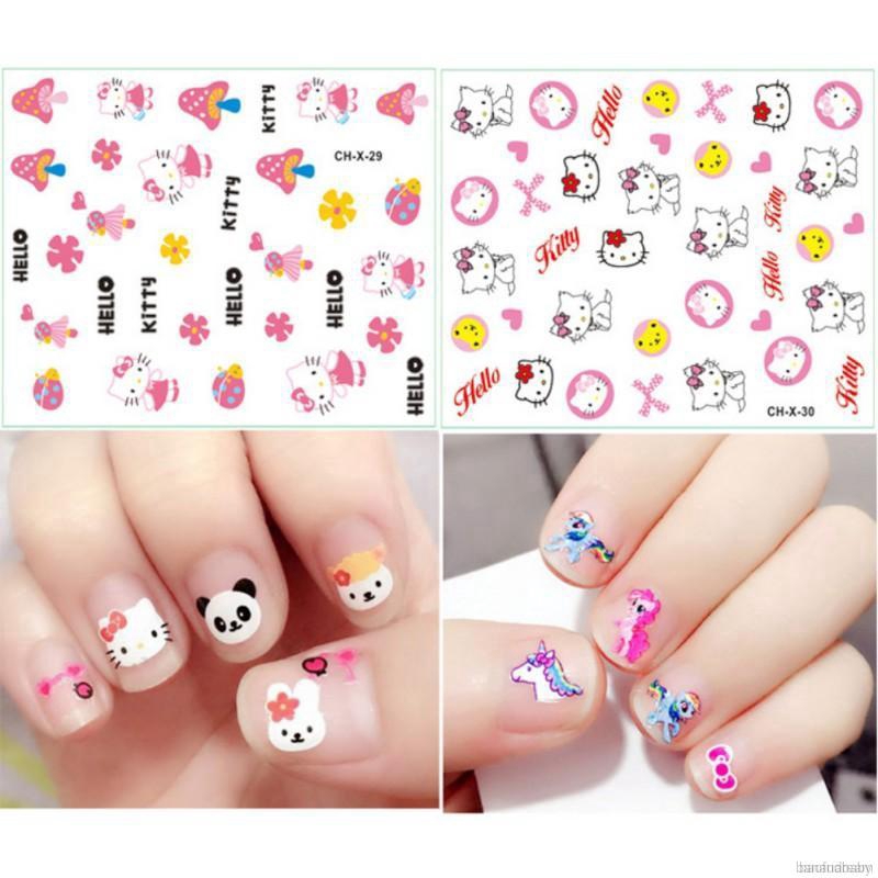 set 2 thẻ sticker, decal dán móng tay cho bé yêu