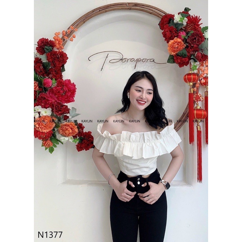 Áo bẹt vai nhún xinh