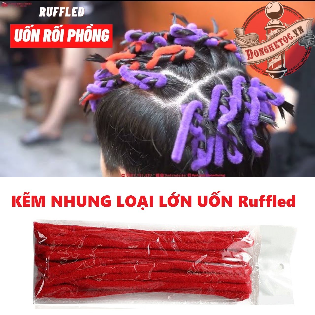Kẽm nhung uốn tóc Ruffled sợi to