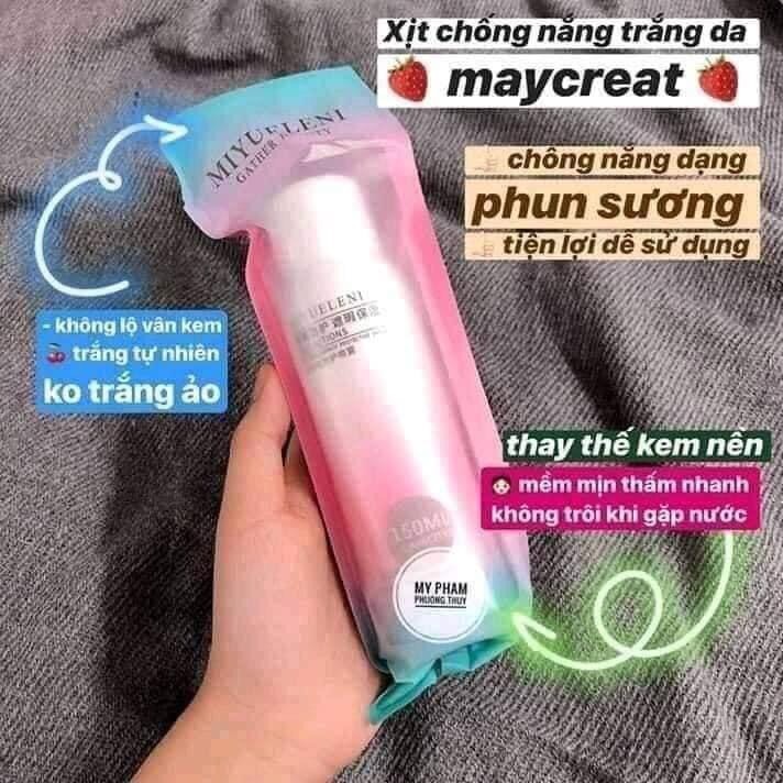 [HCM]Xịt chống nắng Maycreat 150ml hàng chuẩn nội địa