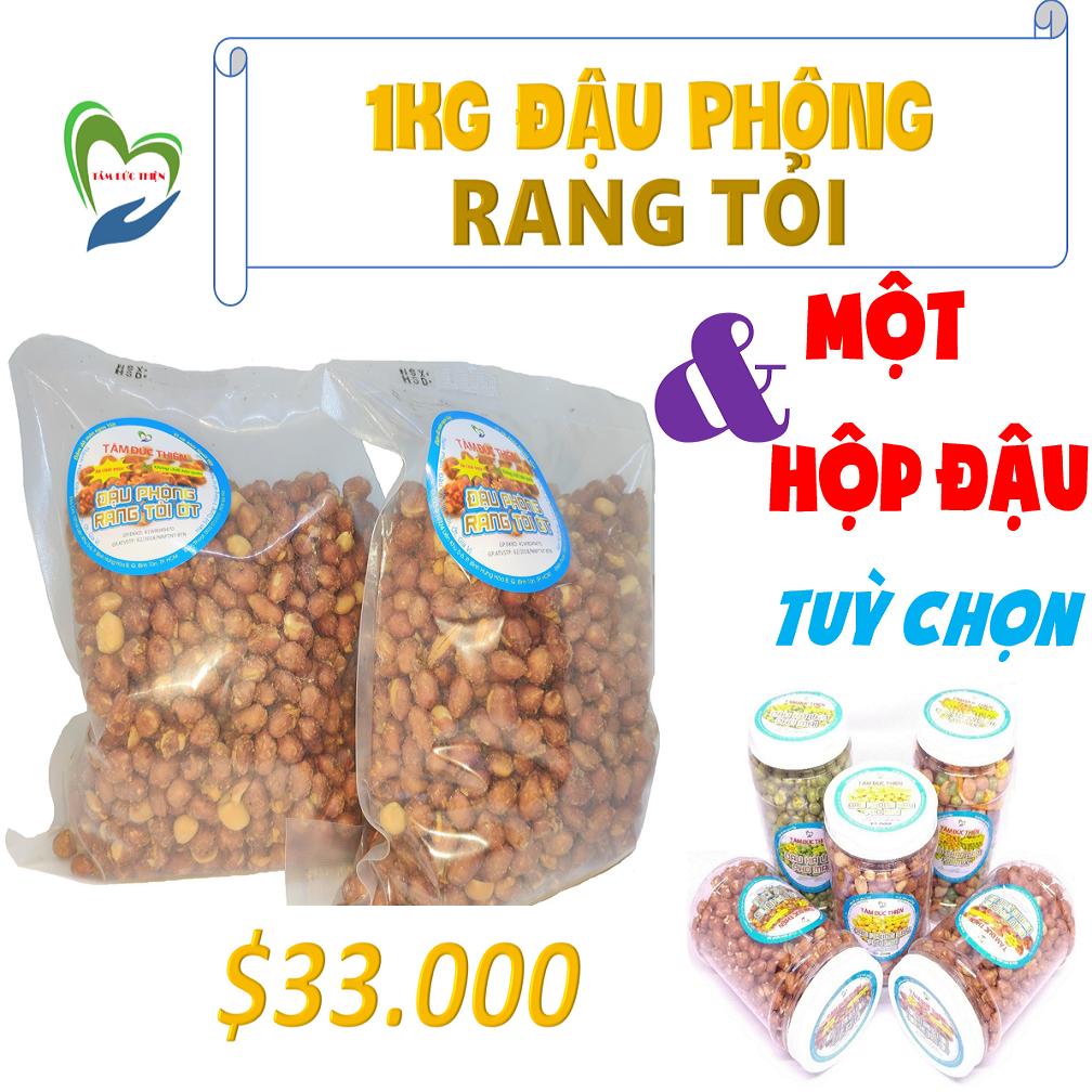 Công Nghệ Mới Thơm Ngon Hơn Combo 1KG 2 Túi ZIP 500GR Đậu Phộng Rang Tỏi Ớt Tâm Đức Thiện Tặng Hộp Đậu Tự Chọn Thực Phẩm Đóng Gói Đóng Hộp Ăn Liền đồ ăn vặt bánh kẹo quà Tết