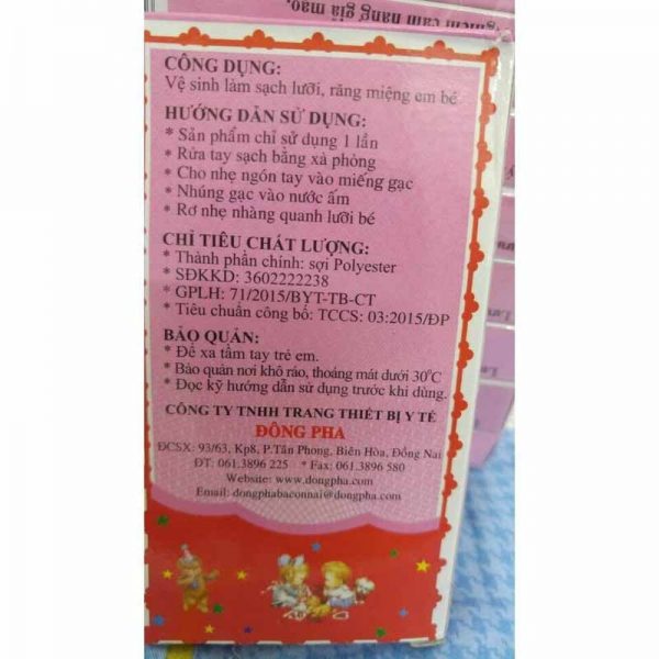 1 lốc gồm 10 hộp gạc rơ lưỡi Đông Pha (hộp 5 cái)