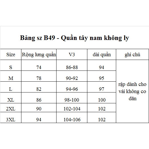 Rập giấy quần tây nam mã B49 (BẢN VẼ)