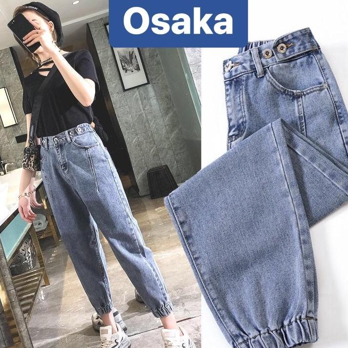 QUẦN JEAN BAGGY NỮ CHẤT BÒ XANH ỐNG TÚM LƯNG CAO NÂNG MÔNG AJIMOTO OK-335 OSAKA FASHION