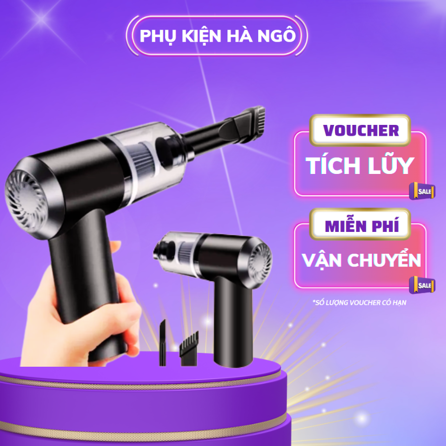 Máy hút bụi cầm tay mini không dây sạc điện, Máy hút bụi mini cầm tay lực hút siêu mạnh sử dụng hút bụi ô tô, bụi giường