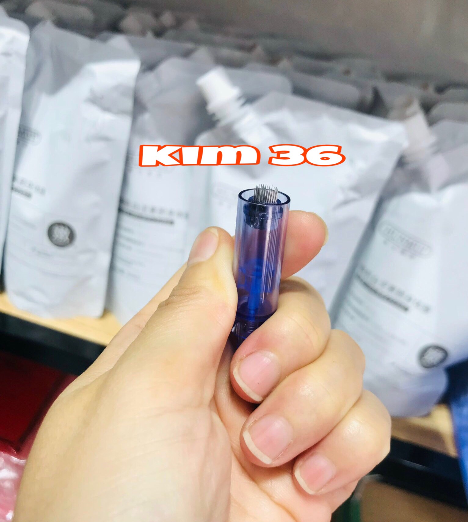 Đầu kim 36 xanh cho máy phi kim, máy lăn kim dr pen