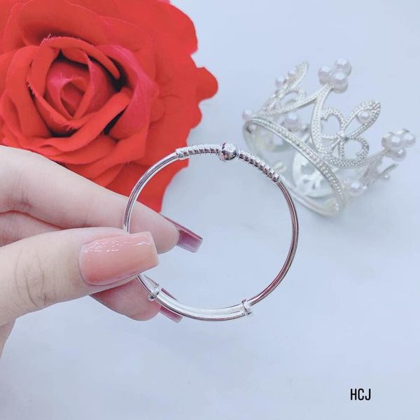Vòng tay bạc cho bé có thể điều chỉnh được size đường kính 3.5-4cm mã VT0925 - Shop bạc BiBi cam kết bạc chuẩn, chất lượng, kèm bảo hành