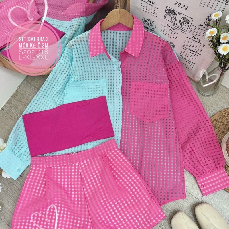 [N.T BIGSIZE] set áo sơ mi 2 màu